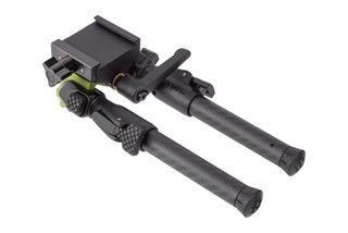 MDT GRND- Pod Bipod for ARCA/RSS Dovetail mounts, is made from carbon fiber with aluminum and is highly adjustable for uneven terrain.